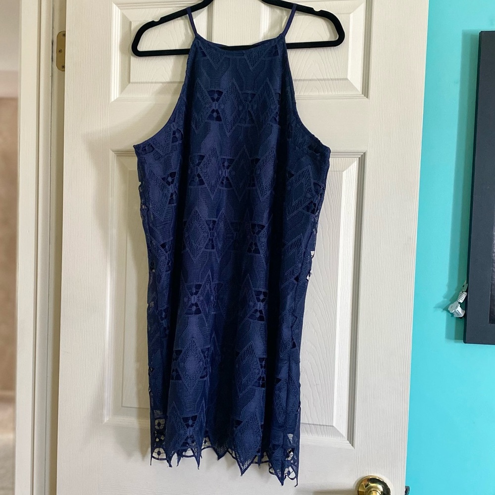 Xhilaration Size XXL Navy Lace Halter Dress